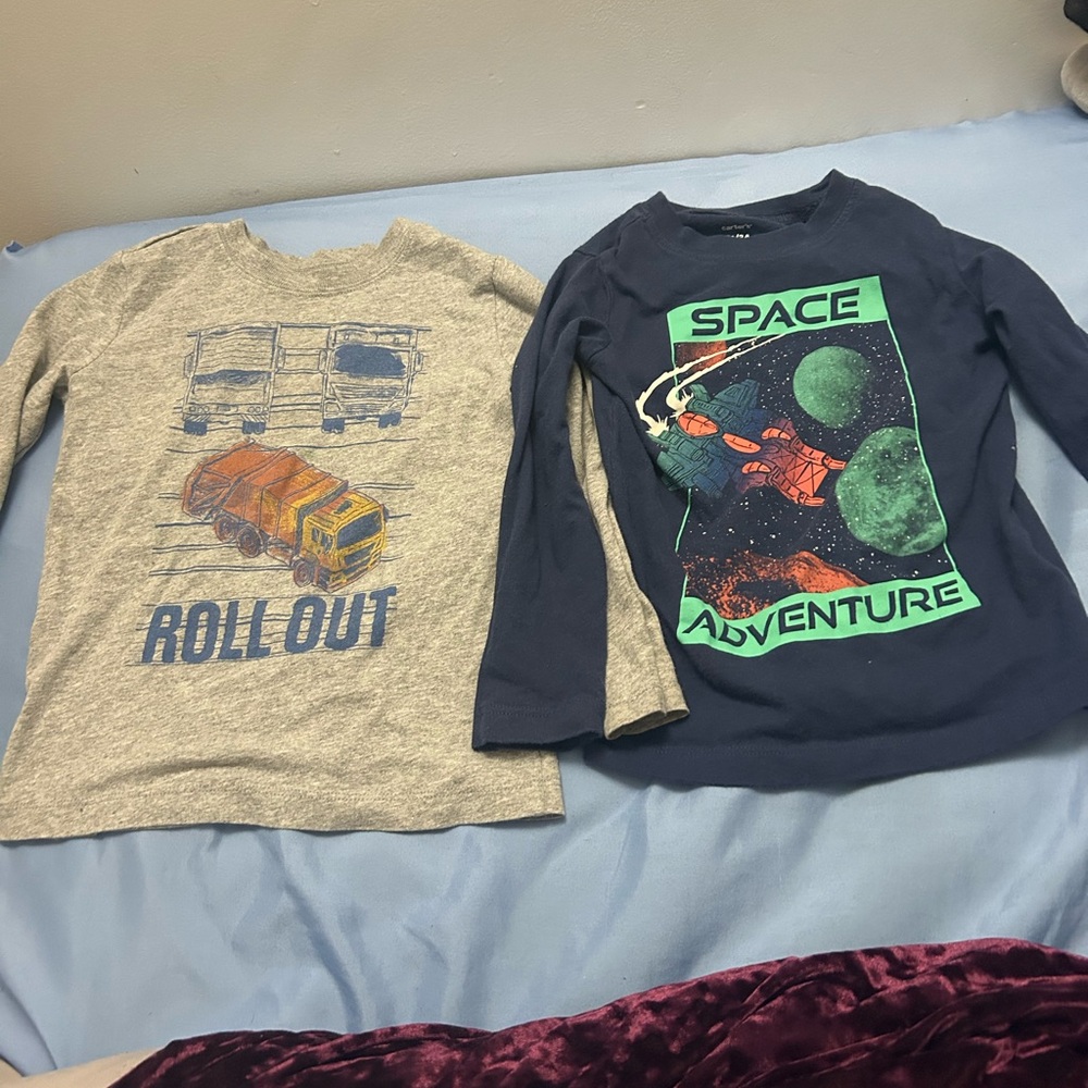 Carter's Gray and Blue Long Sleeve Tees
